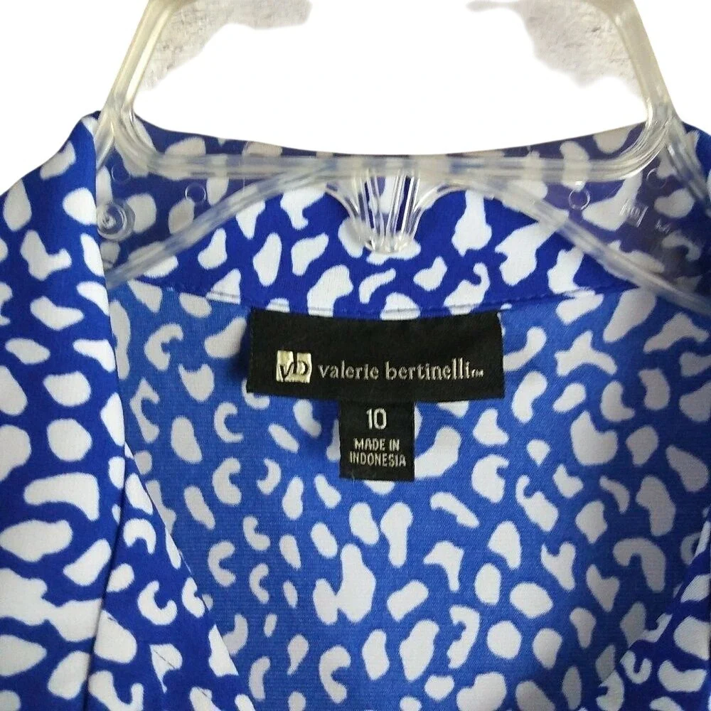 Valerie Bertinelli Blue White String Belt‎ Dress 10